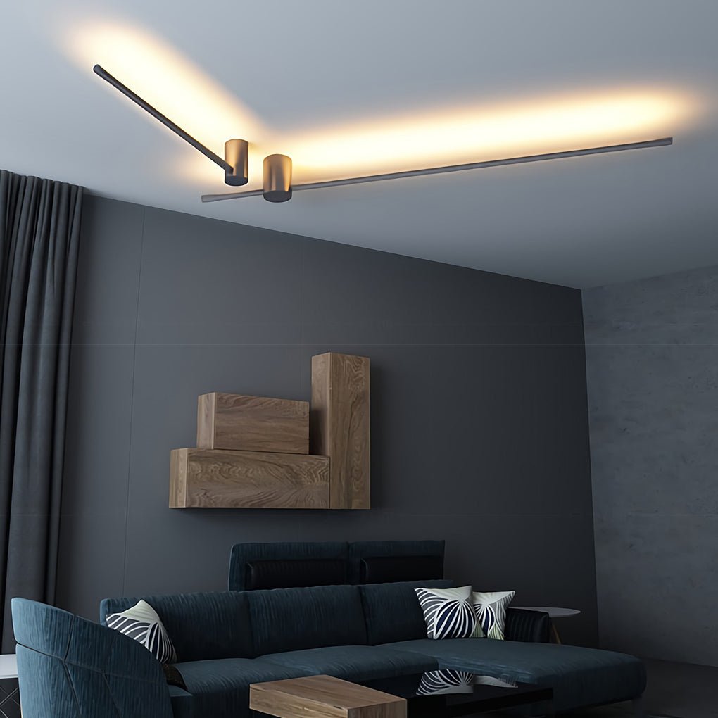 ultra thin black and gold nordic led linear wall lights