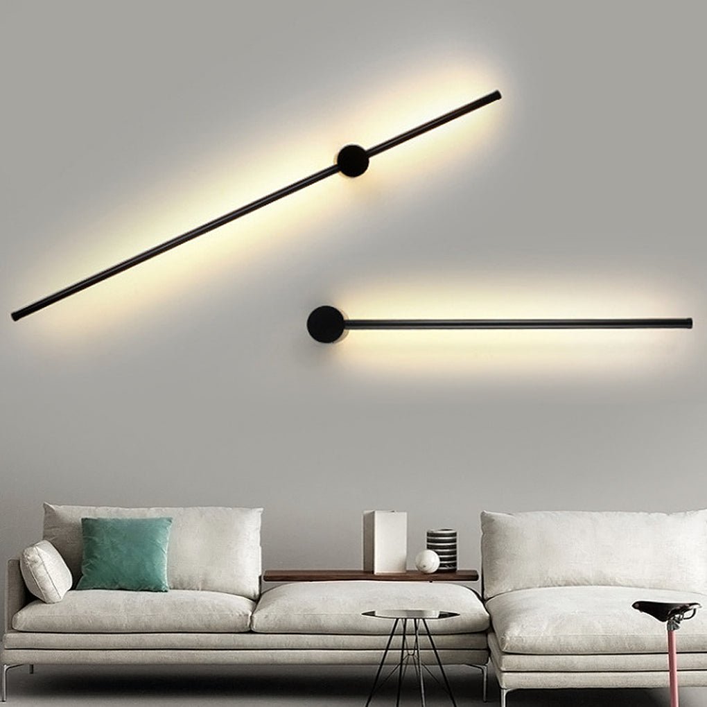 ultra thin black and gold nordic led linear wall lights