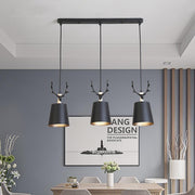 Antler 3-Light Chandelier — Metal, E26/E27, 60W, 39" Adjustable Chain, Country Traditional