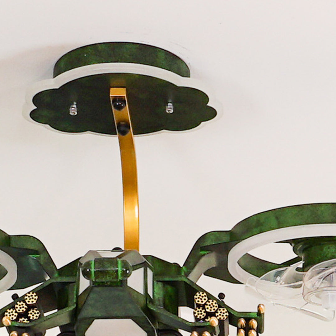 Airplane Kids Ceiling Fan with LED Light — Remote Control, Three-Color Dimming, 3-Speed, 35"