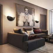 Minimalist Geometric Uplight Wall Sconce — Frosted Glass, LED, Warm & White Light, Indoor/Outdoor