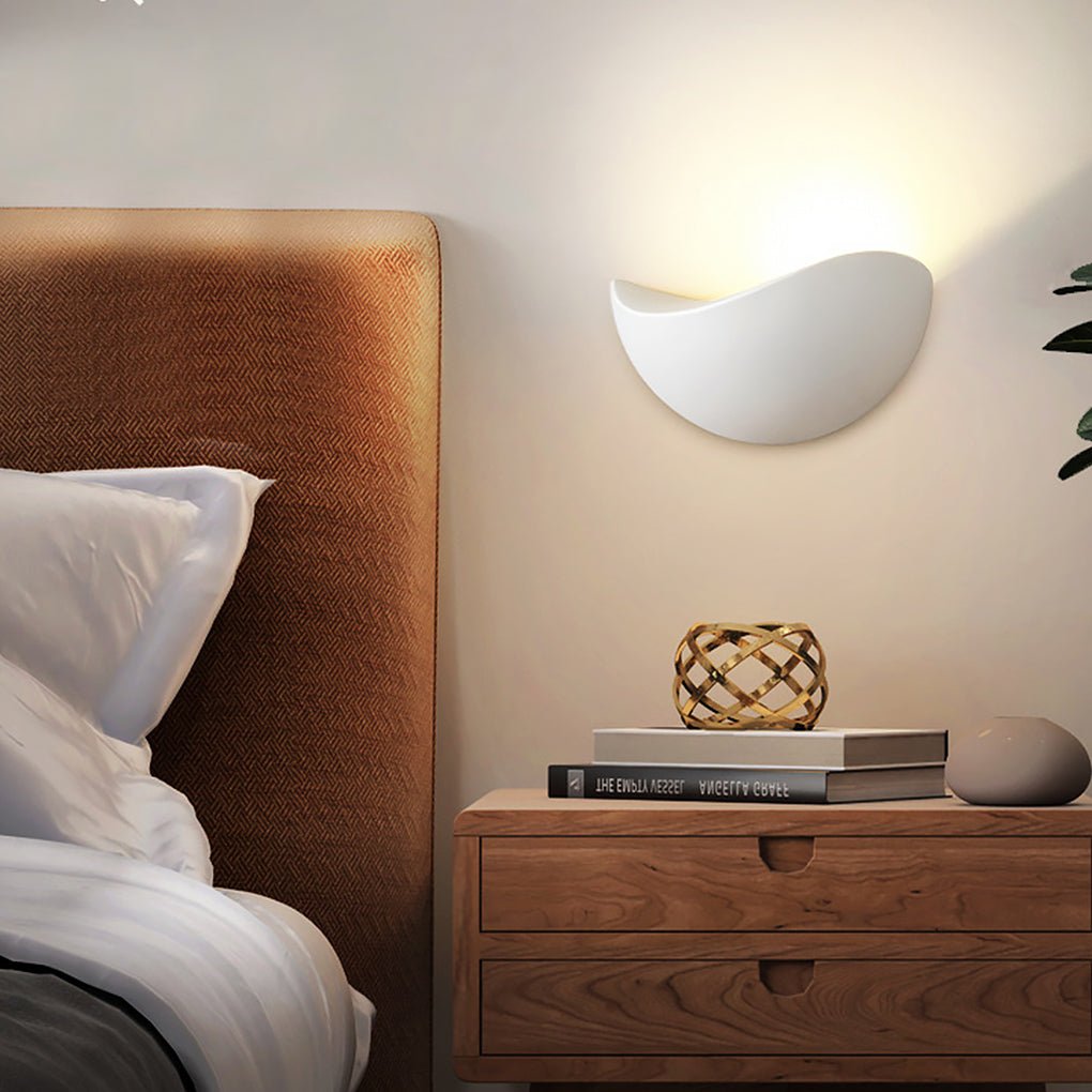 Minimalist Geometric Uplight Wall Sconce — Frosted Glass, LED, Warm & White Light, Indoor/Outdoor