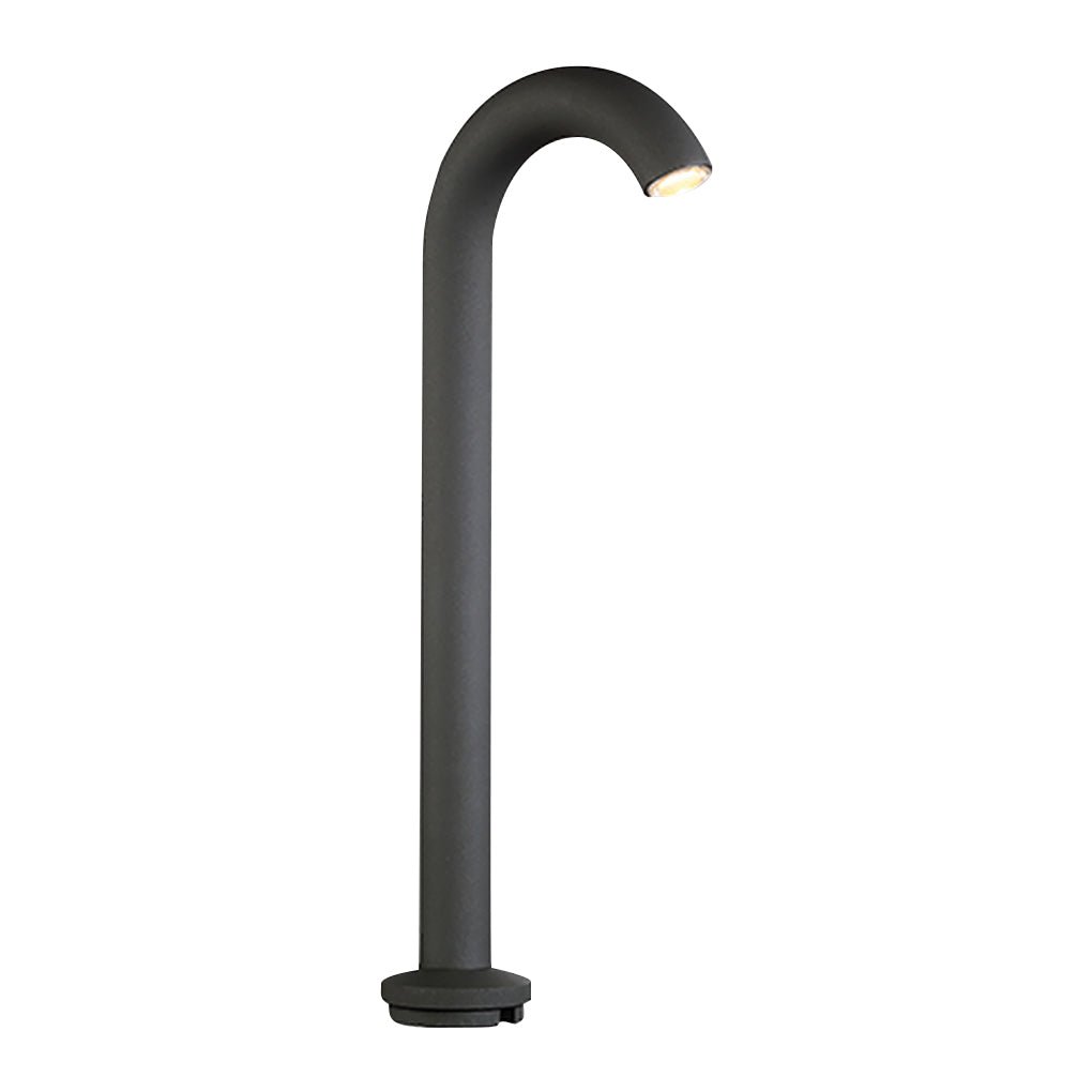 Curved Arch Outdoor Bollard Light — Die-Cast Aluminum, Black, LED 3000K, IP65, Hardwired, 16"