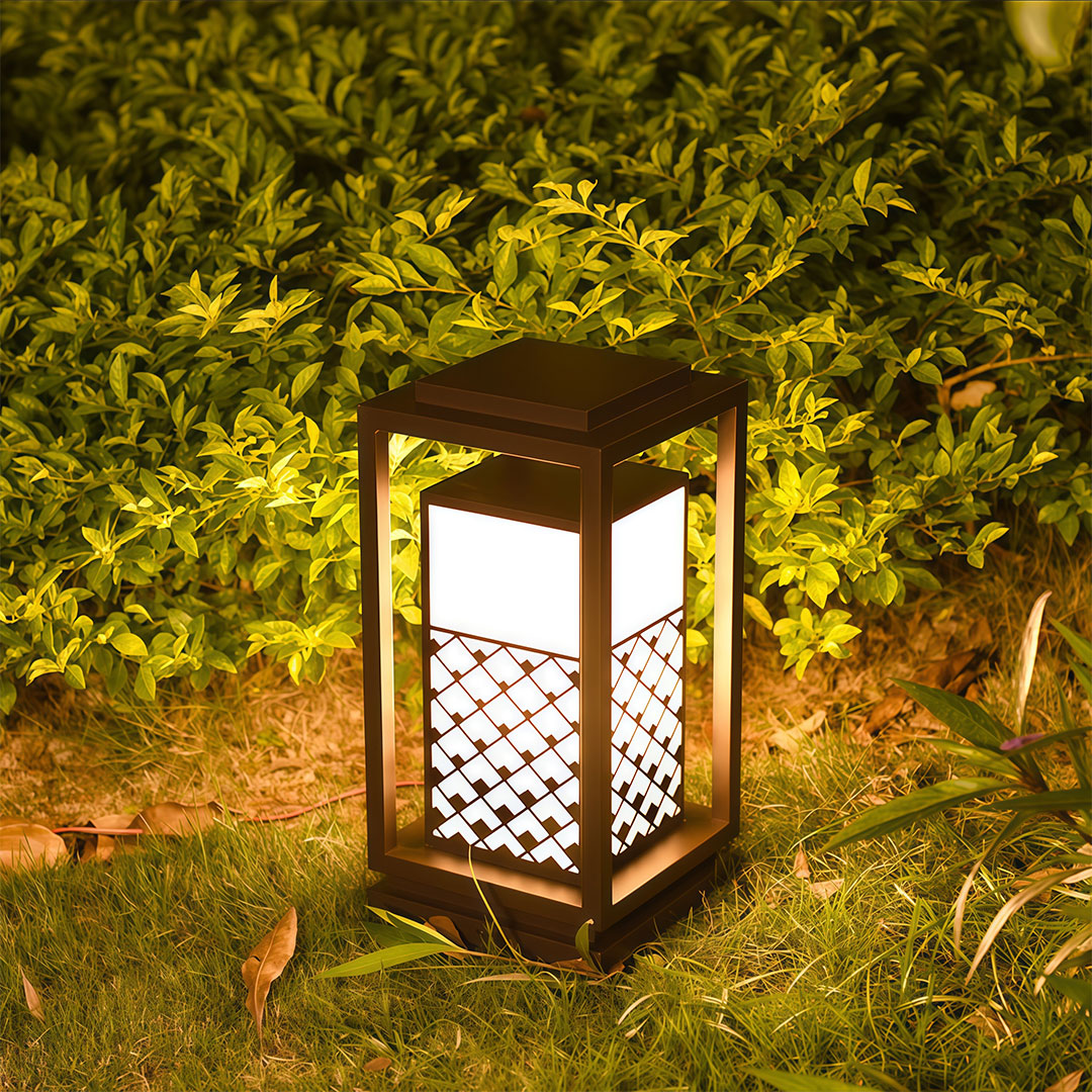 Waterproof Landscape Bollard Light — Black Zinc & Acrylic, LED, Solar or Hardwired, IP65, 3 Heights