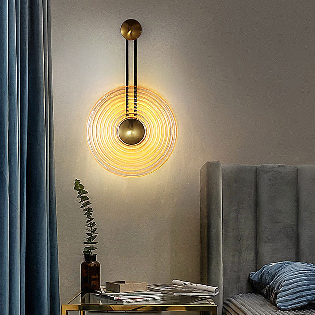 unique nordic corrugated ripple glass led wall lamp for aisle or bedside decoration