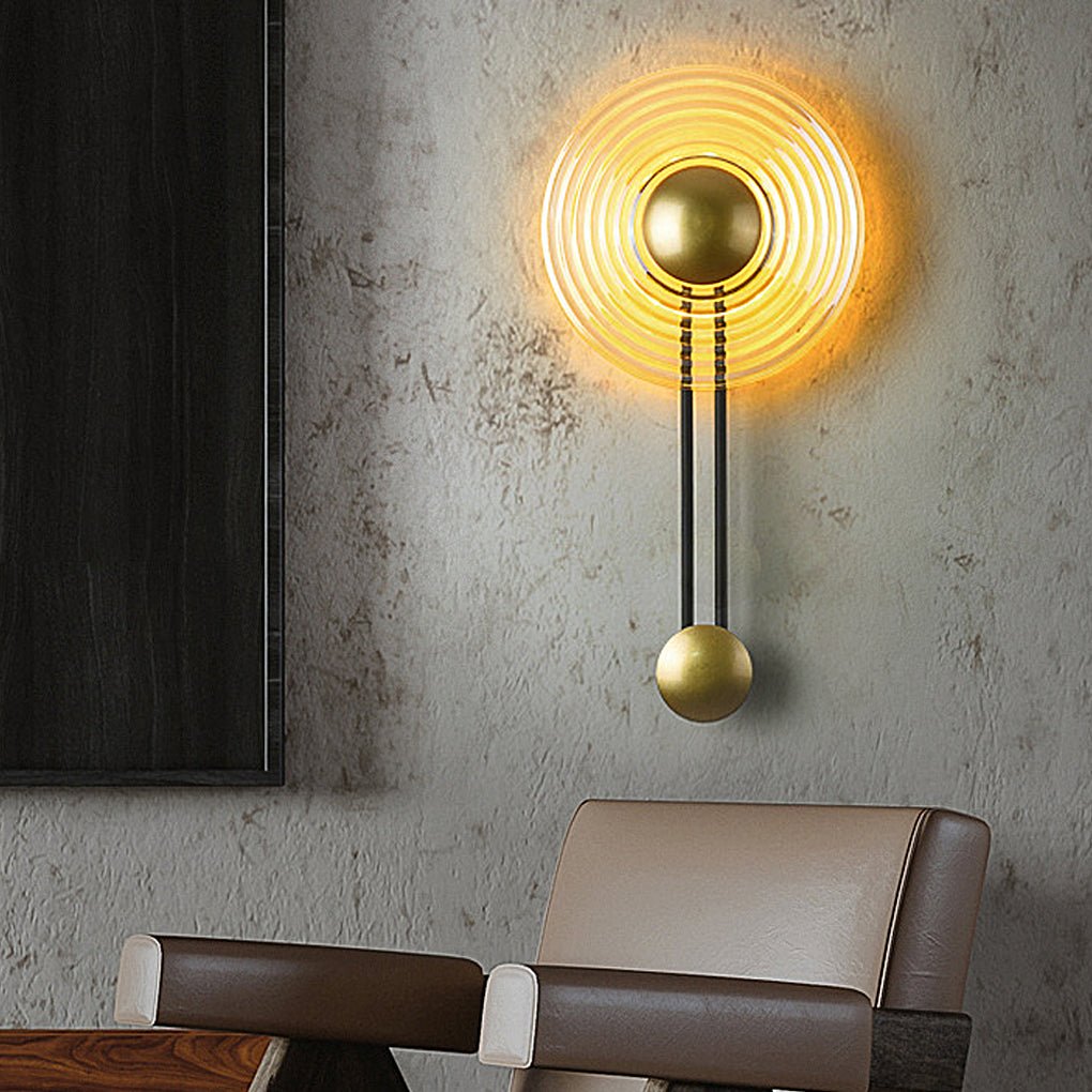 unique nordic corrugated ripple glass led wall lamp for aisle or bedside decoration