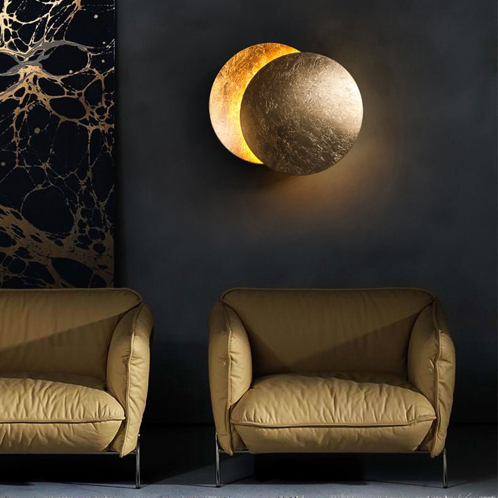 unique rotatable moon inspired led wall lamp in nordic minimalist design for bedside aisle and stairs