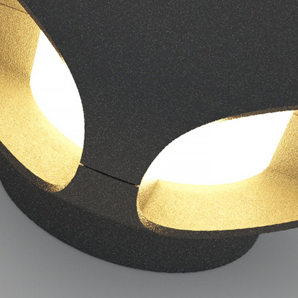 Modern Black Square Outdoor Wall Sconce — Die-Cast Aluminum, LED, IP54 Waterproof, Four-Sided Illumination