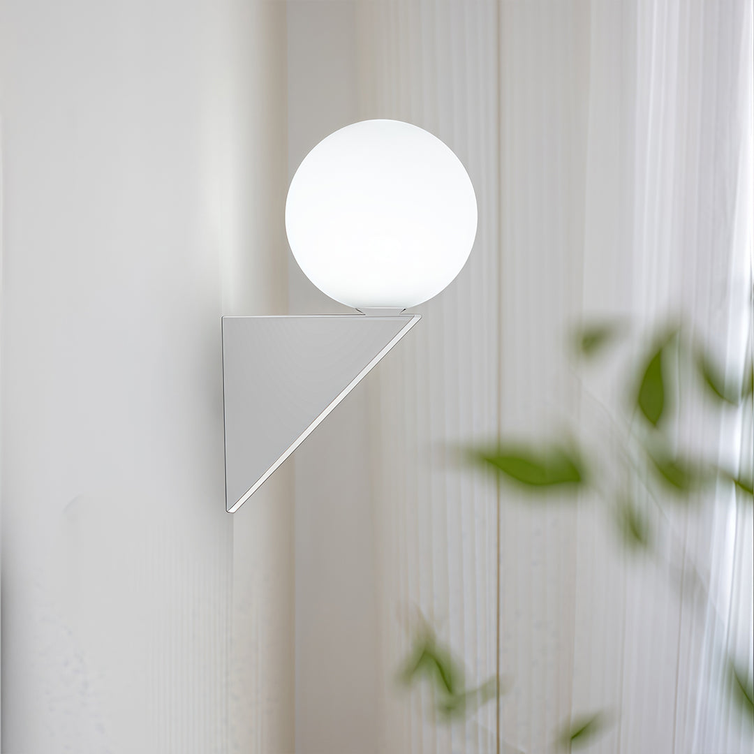 Minimalist Globe Wall Sconce — Clear Glass, Iron, G9 5W, 3-Step Dimming, Black or White