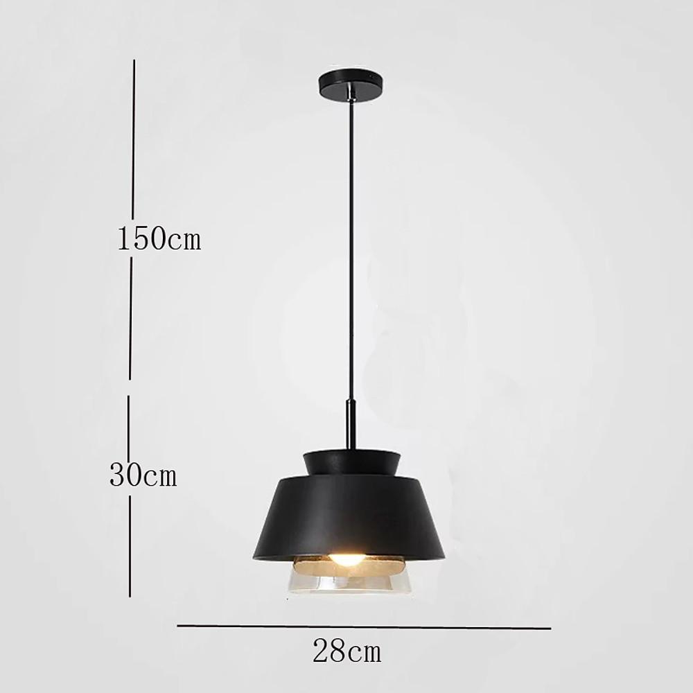 Minimalist Industrial Mini Pendant — Metal and Glass, 1-Light LED, 59" Adjustable Cord, E26/E27, 10W