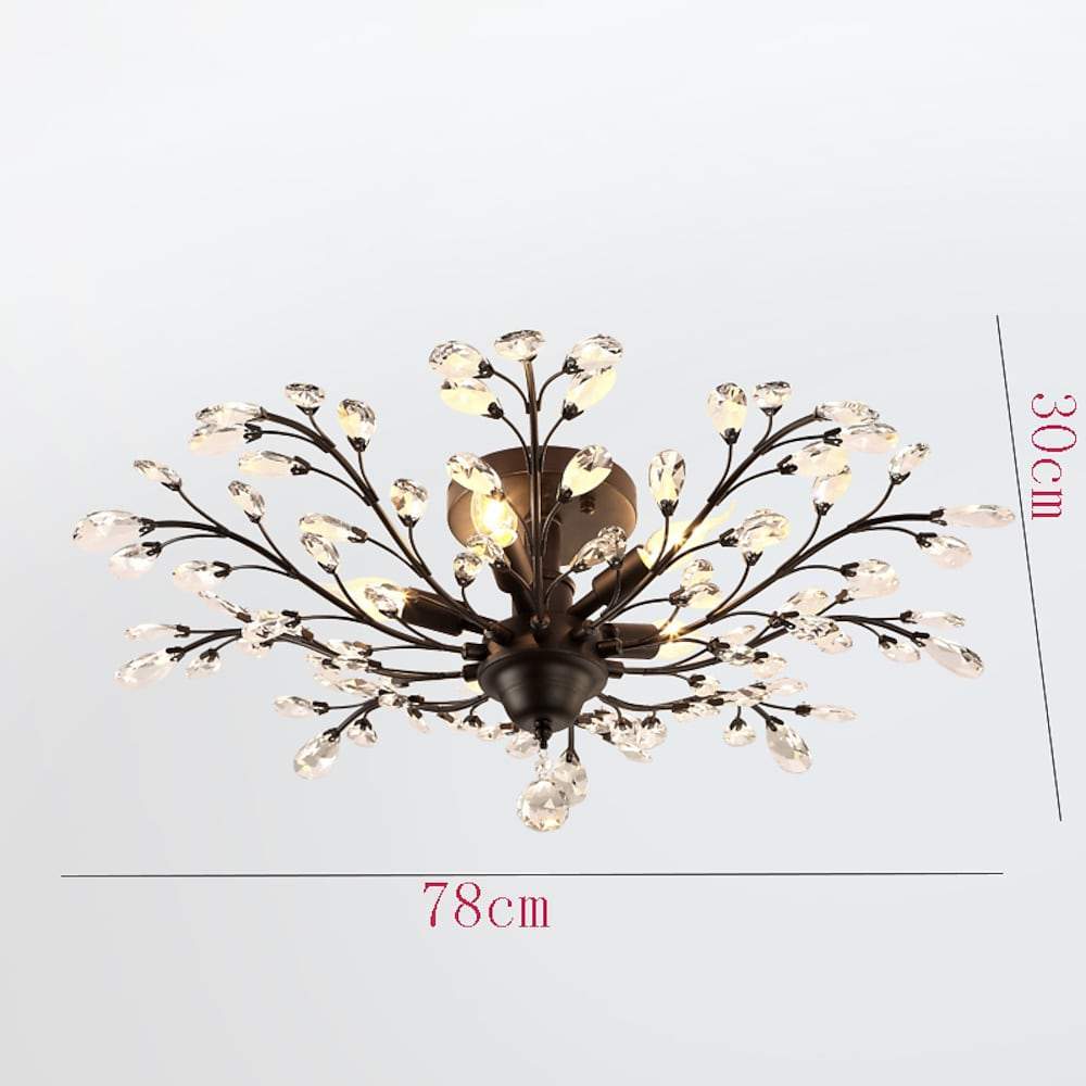 Crystal Flower Chandelier — Metal, Clear Crystal, E12/E14 LED, 4-, 5-, or 6-Light, 24" Diameter