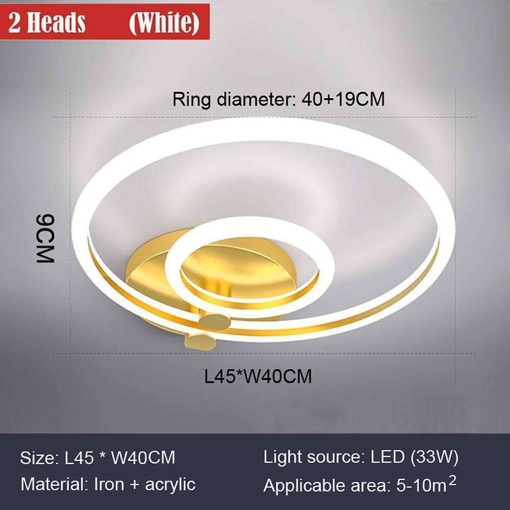 Circular Ring LED Flush-Mount Ceiling Light — Metal & Acrylic, Dimmable with Remote, 2-Light to 6-Light, 18"–30"