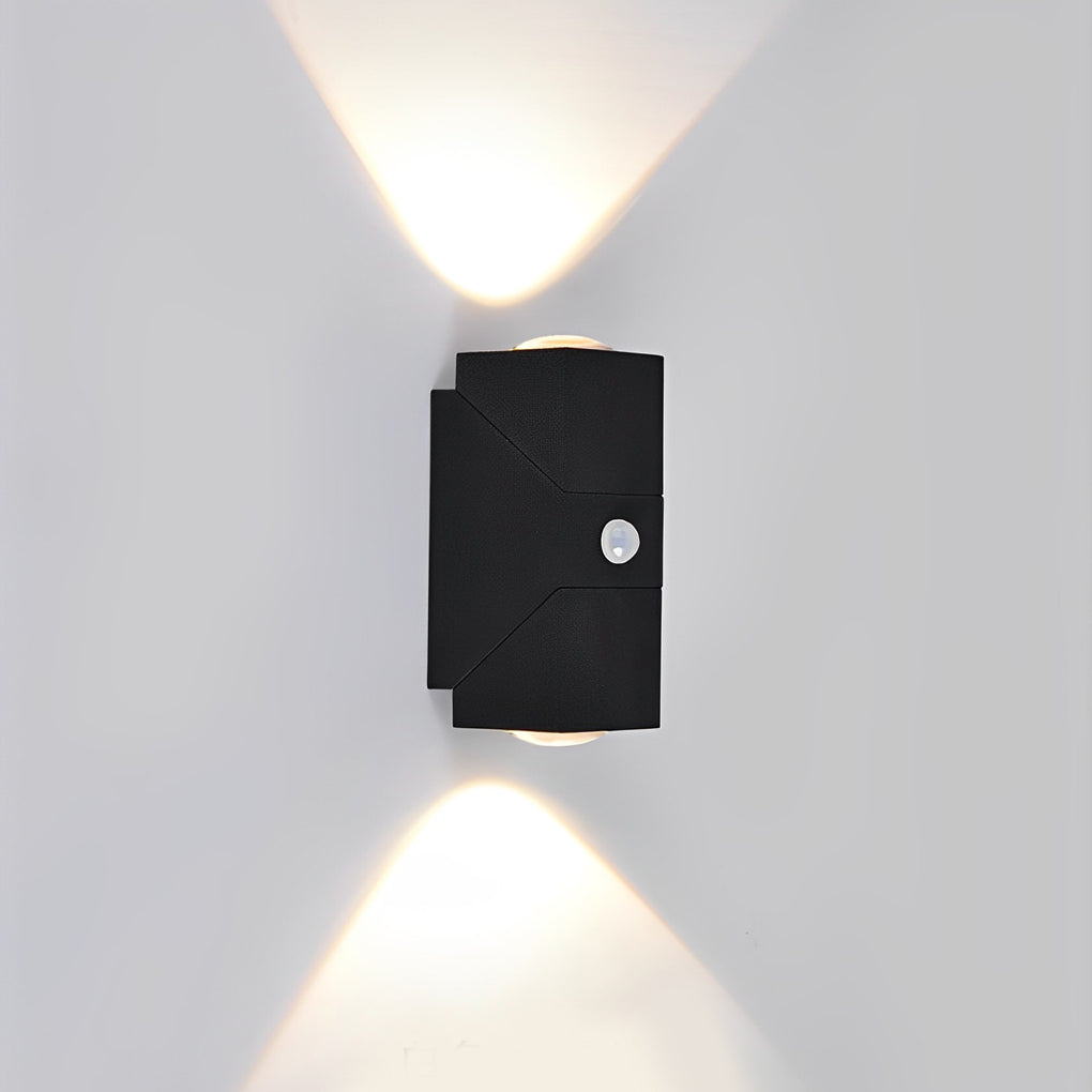 Adjustable Up/Down Outdoor Wall Sconce — Black Aluminum, COB 4000K, IP65, 1- or 2-Light, Optional Motion Sensor