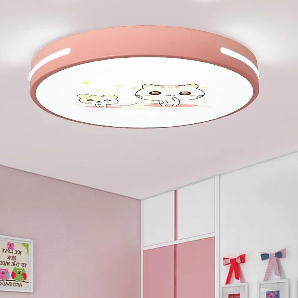 Modern Circular Flush-Mount Ceiling Light — Metal and Acrylic, LED 20W, 16" Diameter, 3000K–5400K