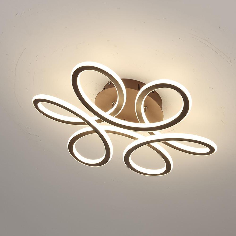 Swirl Flower Flush-Mount Ceiling Light — Aluminum, LED Dimmable, 3-Step Dimming, Remote Control, 22"