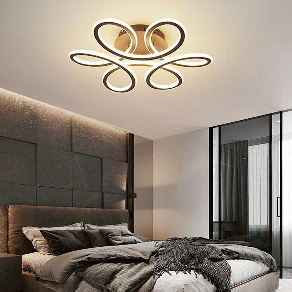 Swirl Flower Flush-Mount Ceiling Light — Aluminum, LED Dimmable, 3-Step Dimming, Remote Control, 22"