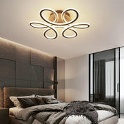 Swirl Flower Flush-Mount Ceiling Light — Aluminum, LED Dimmable, 3-Step Dimming, Remote Control, 22"