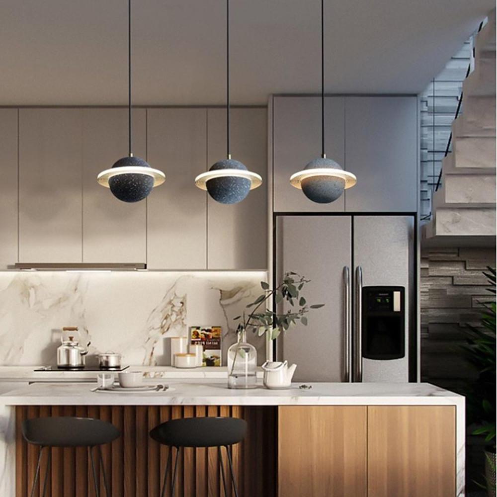 Saturn Acrylic Mini Pendant — LED, 10W, 3000–5400K, 59" Adjustable Chain, 1-Light