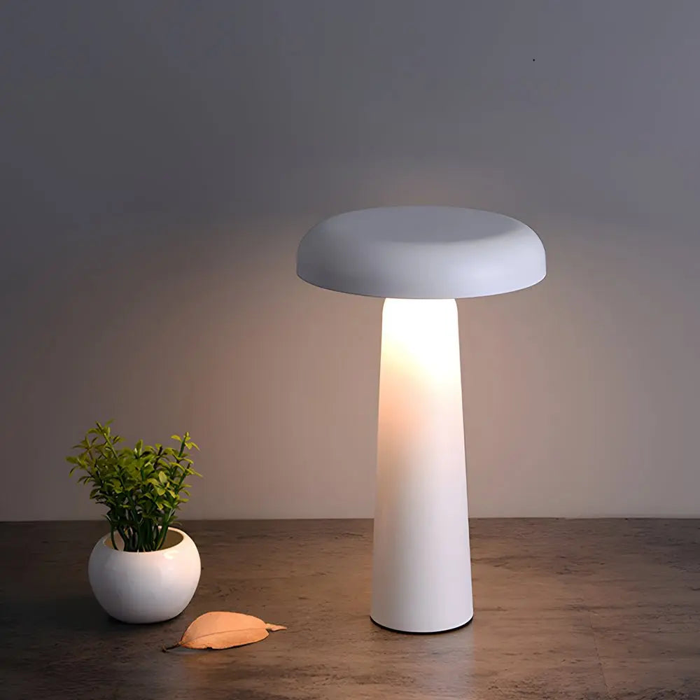 USB Rechargeable Touch Dimmable Table Lamp with Tiltable Mushroom Design Luxe
