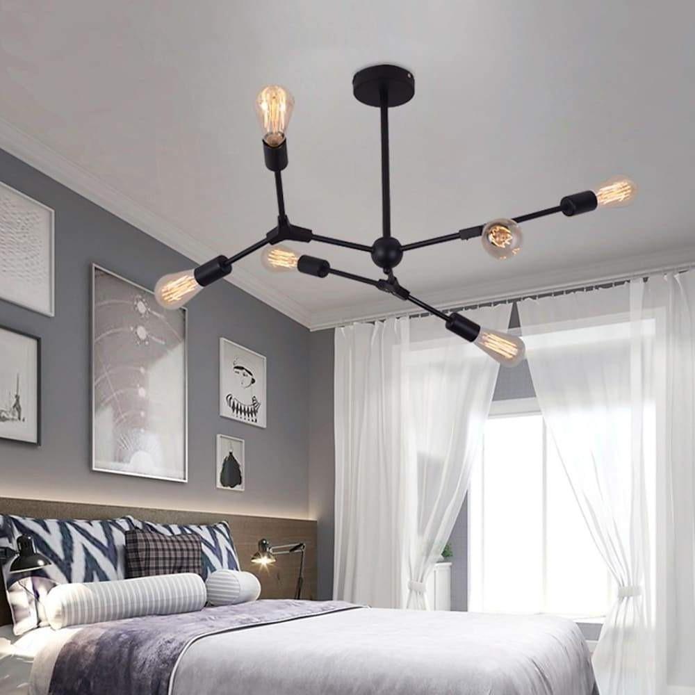 9-Light Irregular Modern Metal Chandelier — LED, 37.8" Diameter