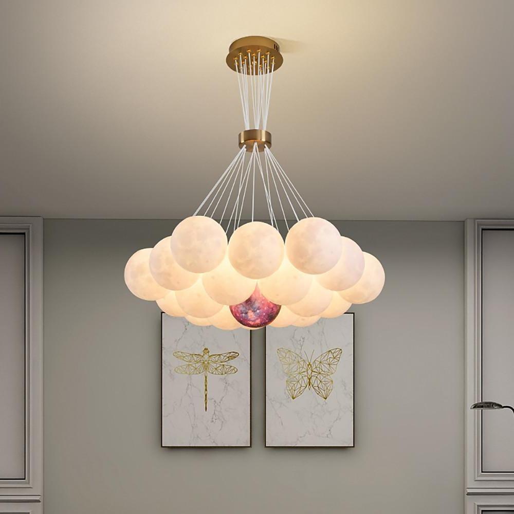 Cluster Globe Chandelier — Glass and Metal, G9 LED, 9/13/17-Light, 16" Diameter, 3000K/6000K