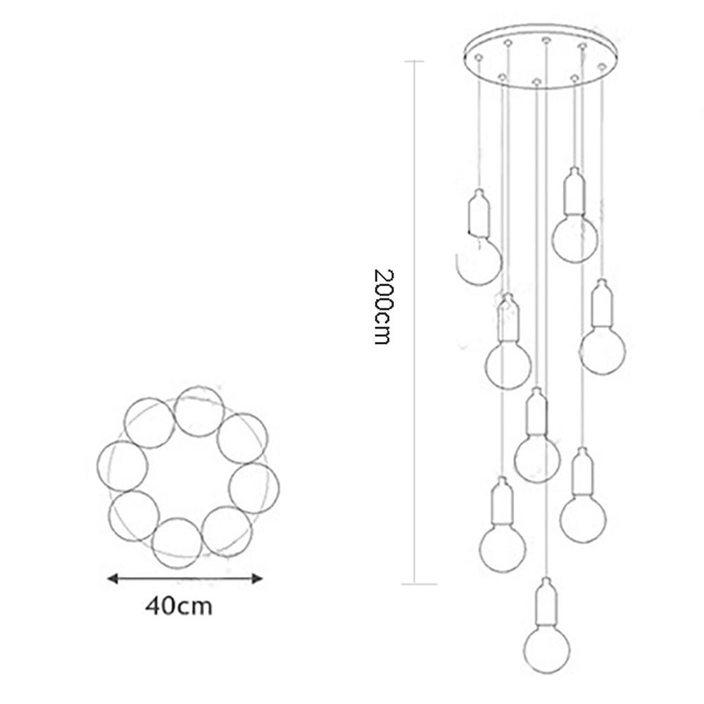 Acrylic Bubble Globe Multi-Light Pendant — Gold Finish, G9 LED, 59" Adjustable Cord, 1- to 18-Light Configurations