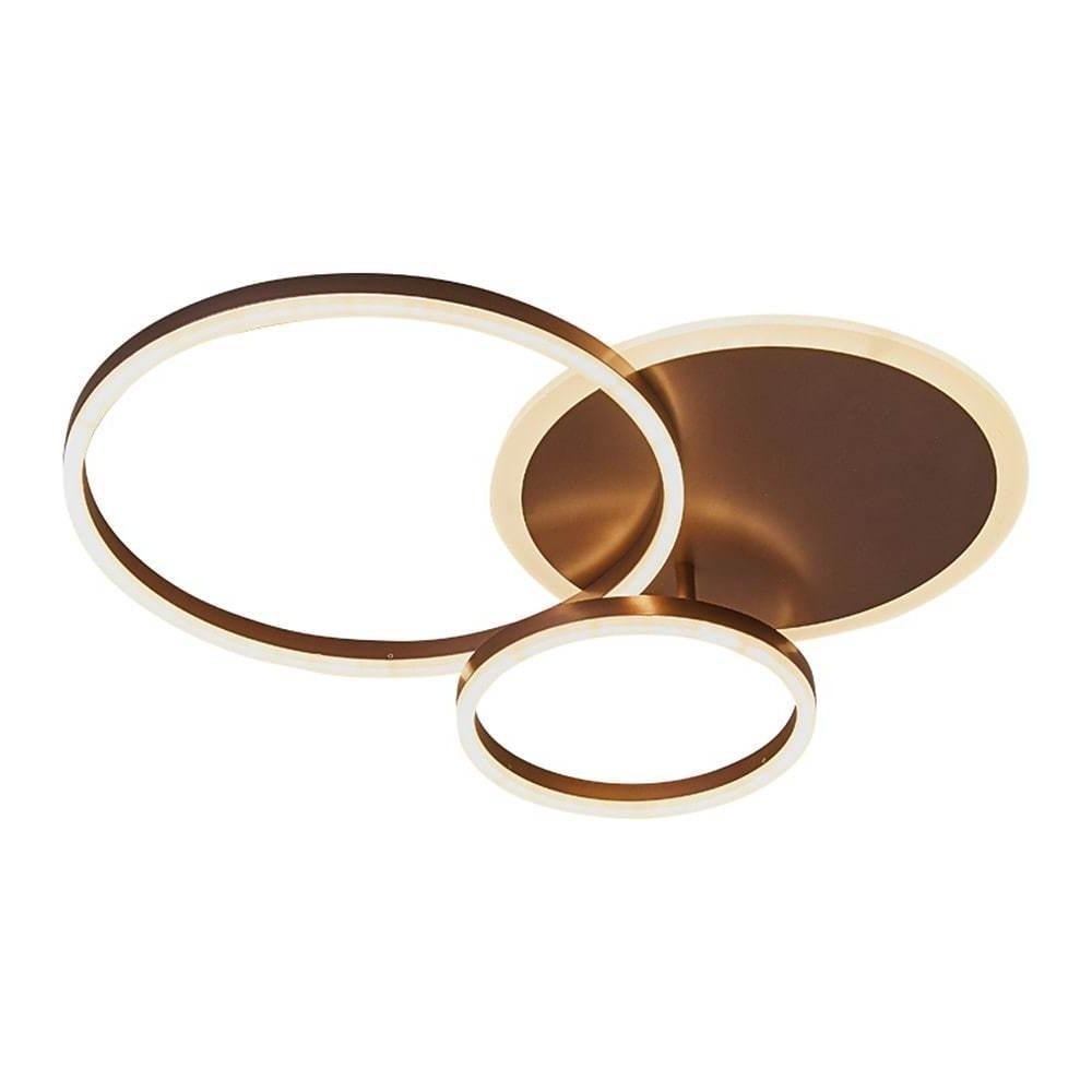 3-Ring Circle Flush-Mount Light — White Acrylic, 3-Light LED, 3-Color Dimmable, 26" × 20"