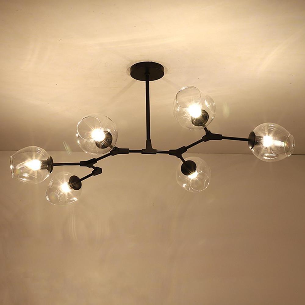 Molecule Sputnik Chandelier — Blown Glass, Metal, 6-Light, 55" Wide, E26/E27