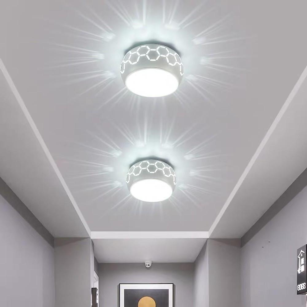 Globe Drum Flush-Mount Ceiling Light — Metal and Acrylic, LED, 5W, Warm White / White / RGB, Modern Lantern Design