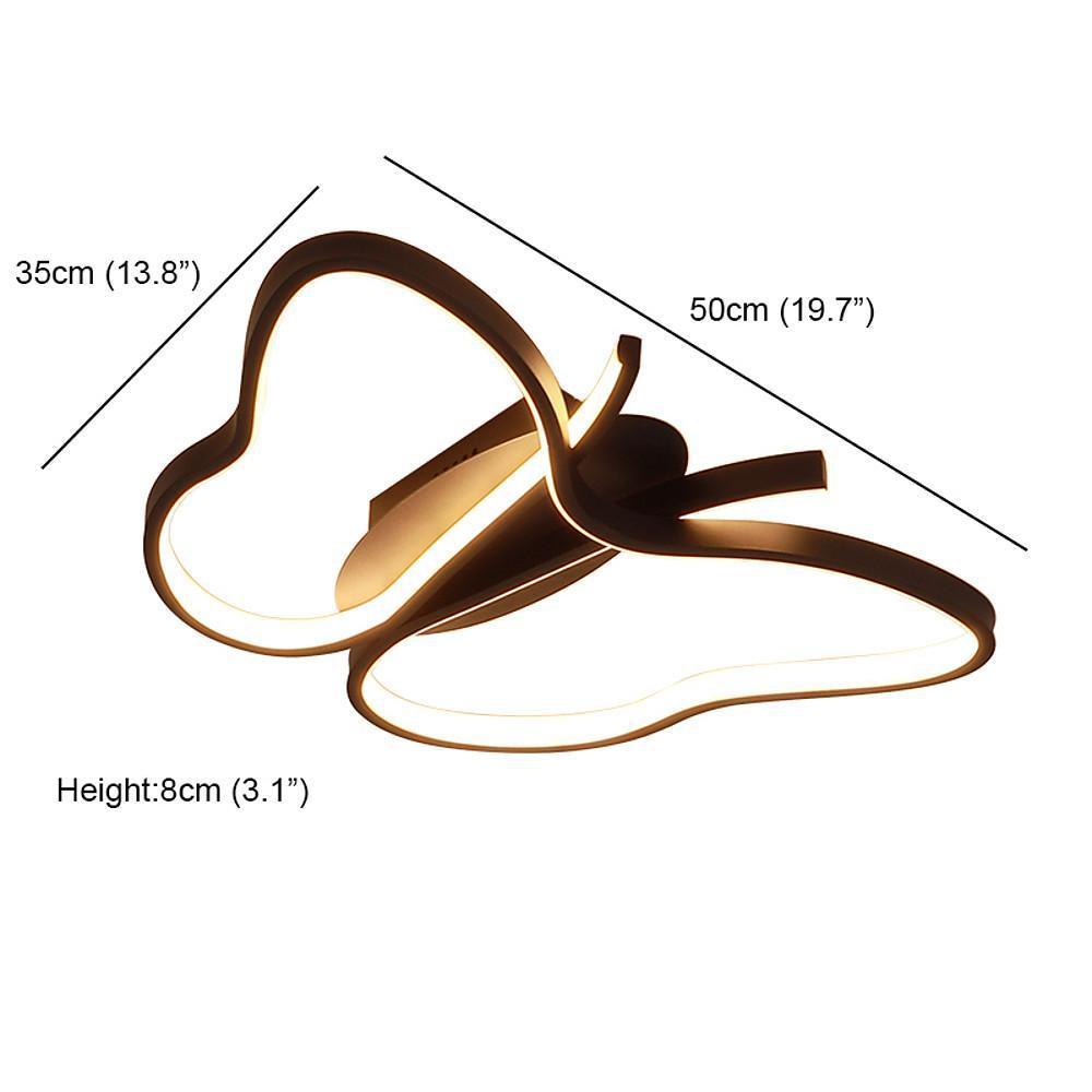 Butterfly LED Flush-Mount Ceiling Light — Metal and PVC, 30W, 3000K / 6000K, 20" × 14"