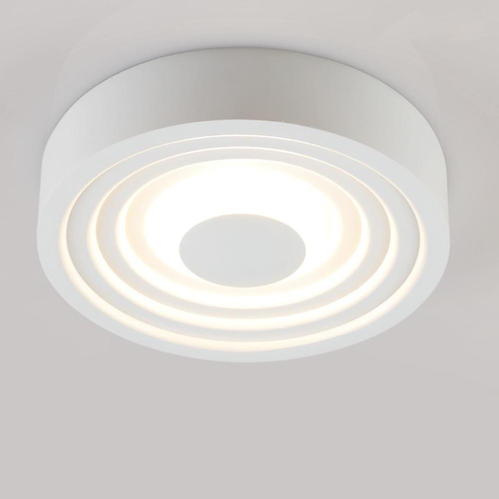 Geometric Multi-Circle LED Flush-Mount Ceiling Light — Aluminum, 6", 6W, 3000–6000K Adjustable