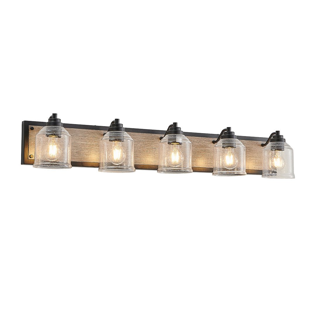 Geometric Linear Multi-Light Vanity Sconce — Iron, Matte Black or White, 3/4/5/6-Light, E26, Hardwired