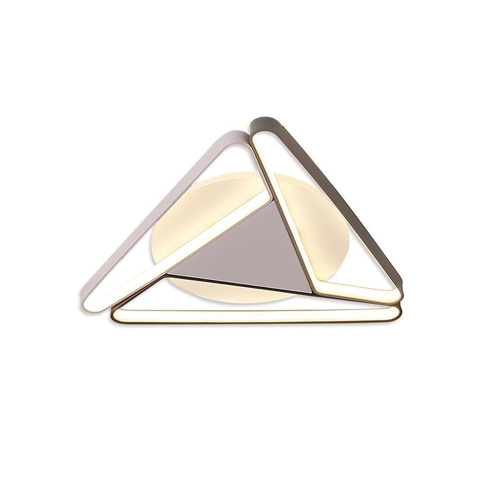 Geometric LED Flush-Mount Ceiling Light — Metal & PVC, 3-Light, 14W, 20" Diameter, Modern