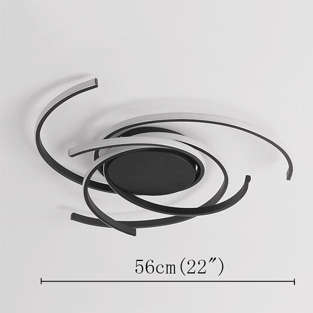 Scattered Semicircle LED Flush-Mount Ceiling Light — Aluminum and Silica Gel, 22", Dimmable with Remote Control