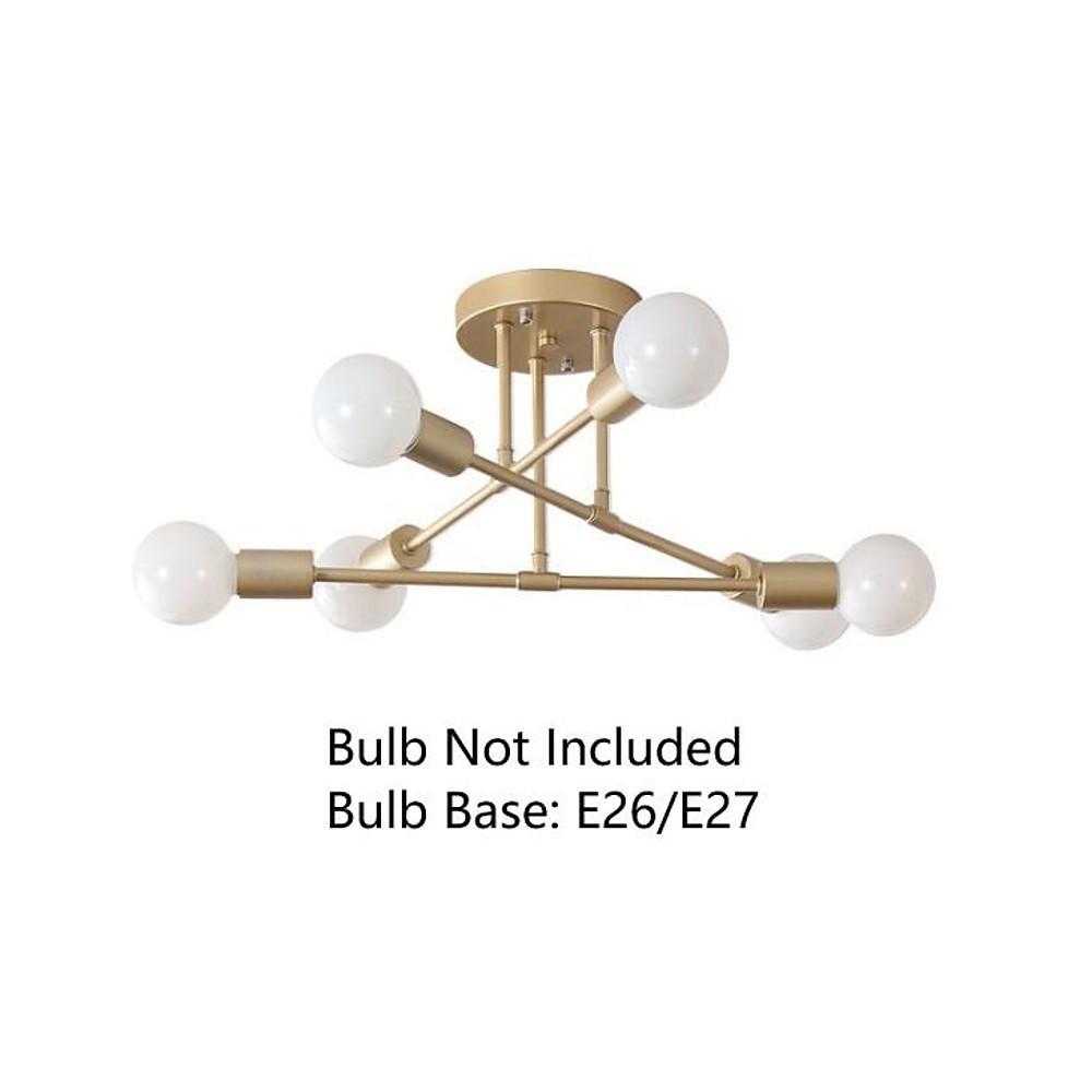 Geometric Sputnik Semi-Flush Mount — Metal, 6-Light LED, 28" Diameter