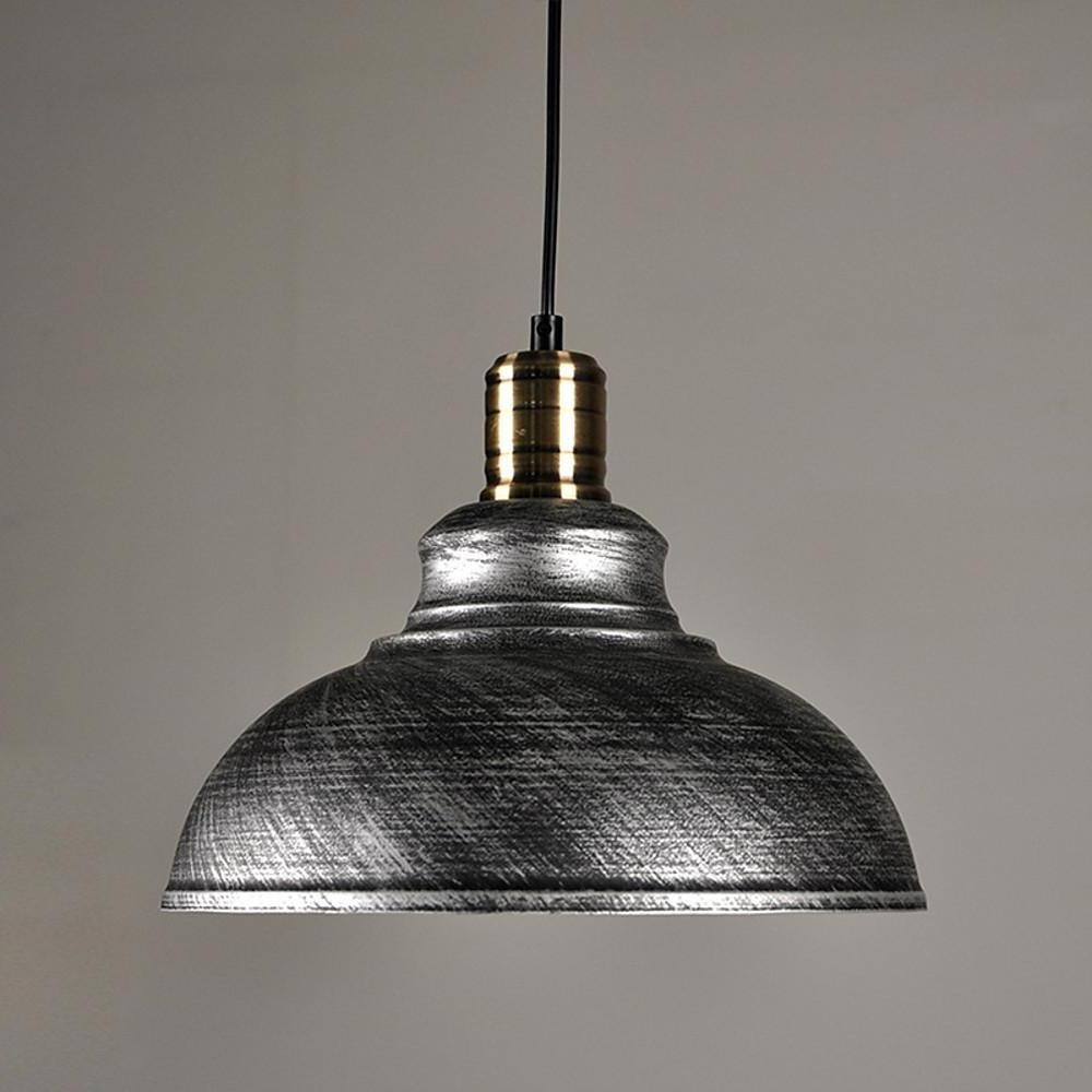 Vintage Semi-Globe Pendant Light — Metal, Industrial, 11" / 14" / 16", 59" Adjustable Cord