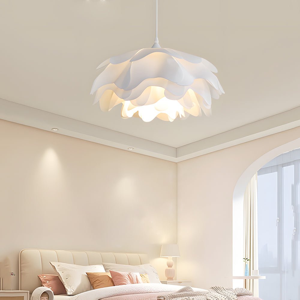 Flower Pendant Lamp — Iron and Acrylic, White, E27 6W LED, 3-Step Dimming (3000K/4500K/6000K), Adjustable Cord