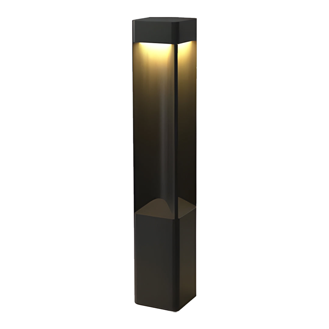 Modern Outdoor Bollard Light — Black Stainless Steel, 15W LED, IP65, Three Height Options