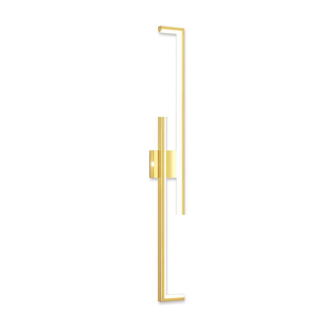 Minimalist Long Bar Wall Sconce — Iron and Acrylic, LED, 3-Step Dimming, Black or Gold, 23.6"–47.2"