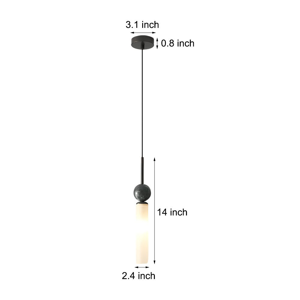 Marble Sphere Cylinder Mini Pendant — Copper or Black, Acrylic Shade, 1-Light, Three-Step Dimming, 3000K/4500K/6000K