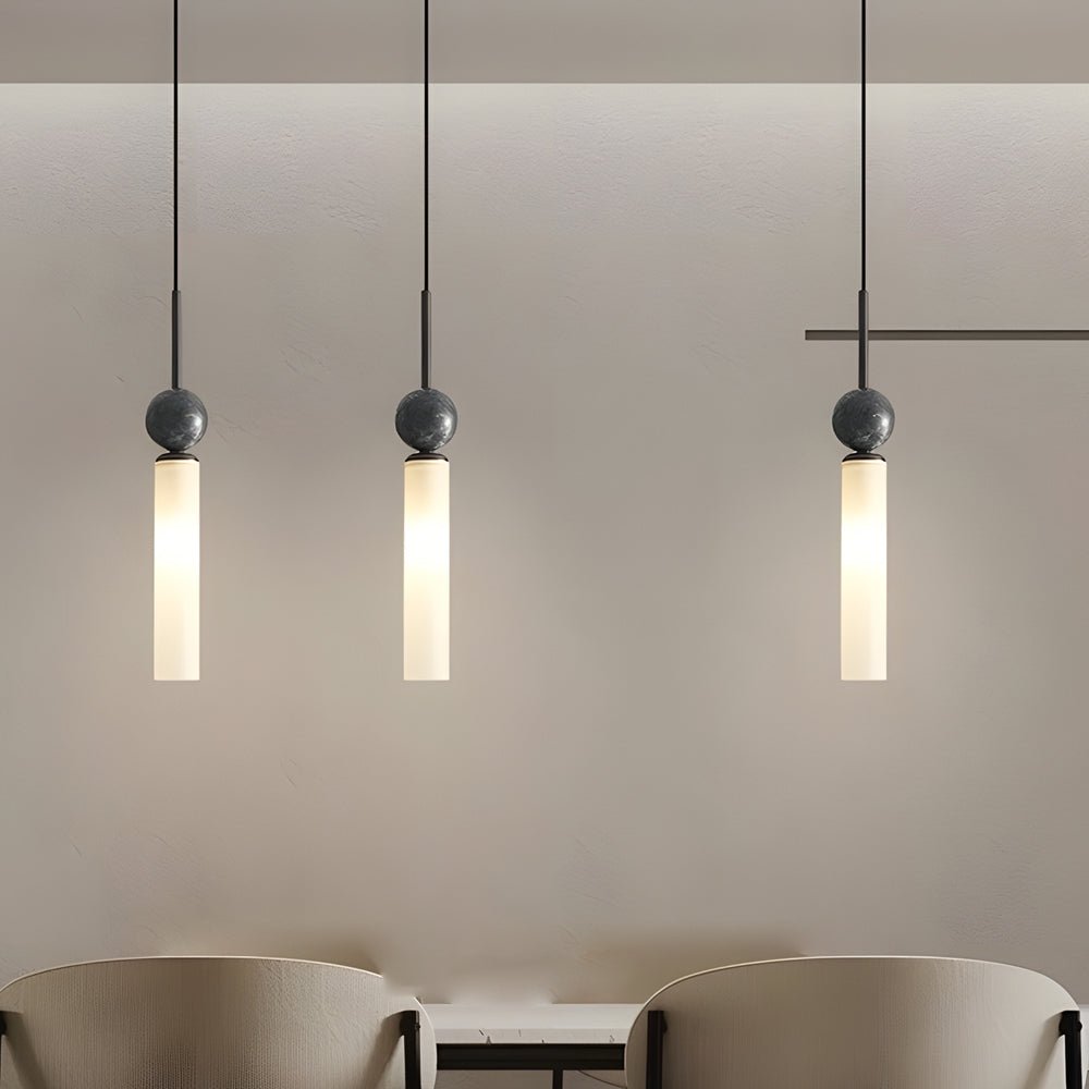 Marble Sphere Cylinder Mini Pendant — Copper or Black, Acrylic Shade, 1-Light, Three-Step Dimming, 3000K/4500K/6000K
