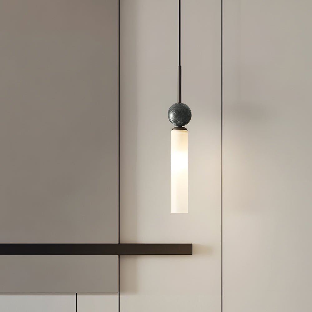 Marble Sphere Cylinder Mini Pendant — Copper or Black, Acrylic Shade, 1-Light, Three-Step Dimming, 3000K/4500K/6000K