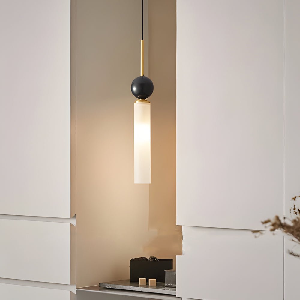Marble Sphere Cylinder Mini Pendant — Copper or Black, Acrylic Shade, 1-Light, Three-Step Dimming, 3000K/4500K/6000K
