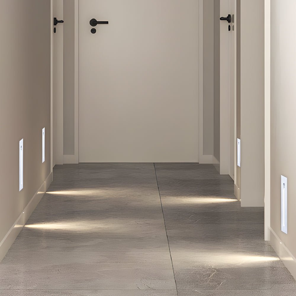 Contemporary Vertical Recessed LED Stair Light — Die-Cast Aluminum, Motion Sensor, IP44, 3W, Indoor/Outdoor