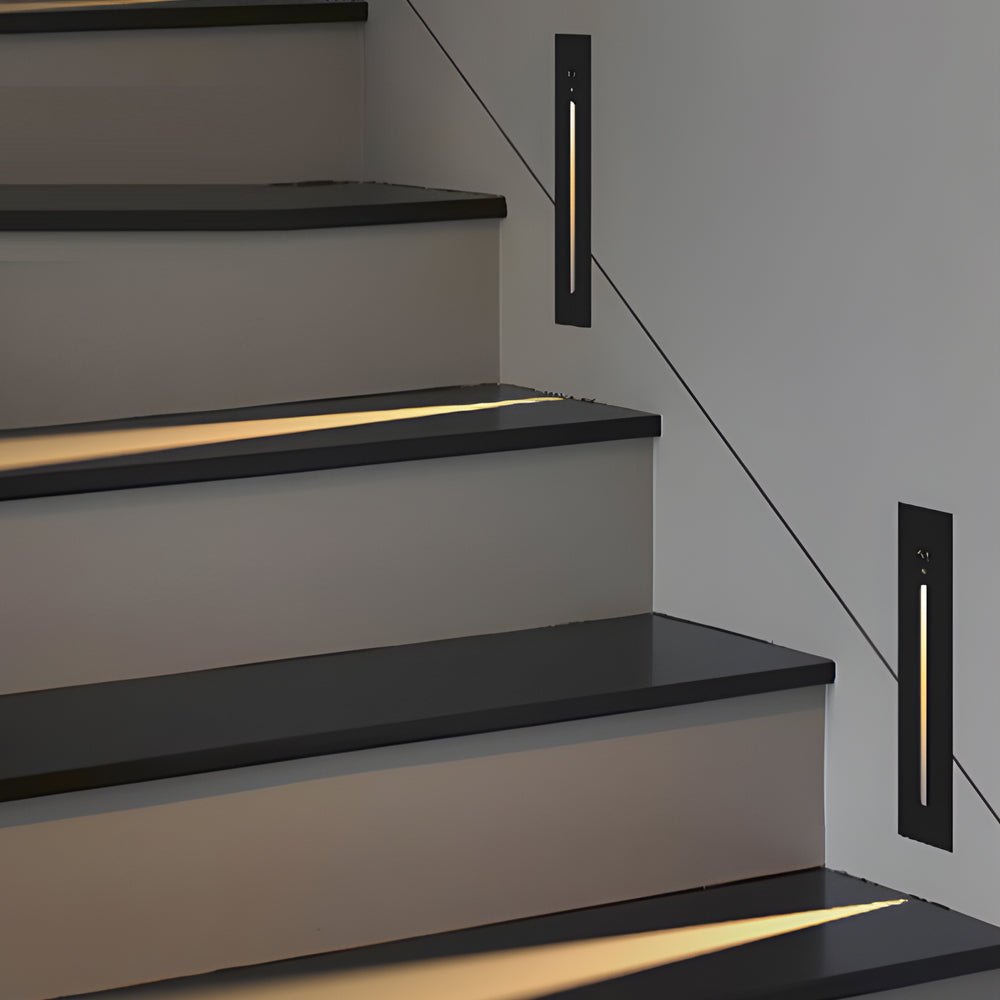 Contemporary Vertical Recessed LED Stair Light — Die-Cast Aluminum, Motion Sensor, IP44, 3W, Indoor/Outdoor