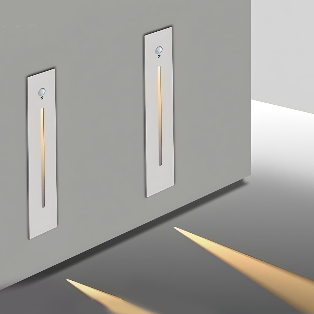 Contemporary Vertical Recessed LED Stair Light — Die-Cast Aluminum, Motion Sensor, IP44, 3W, Indoor/Outdoor