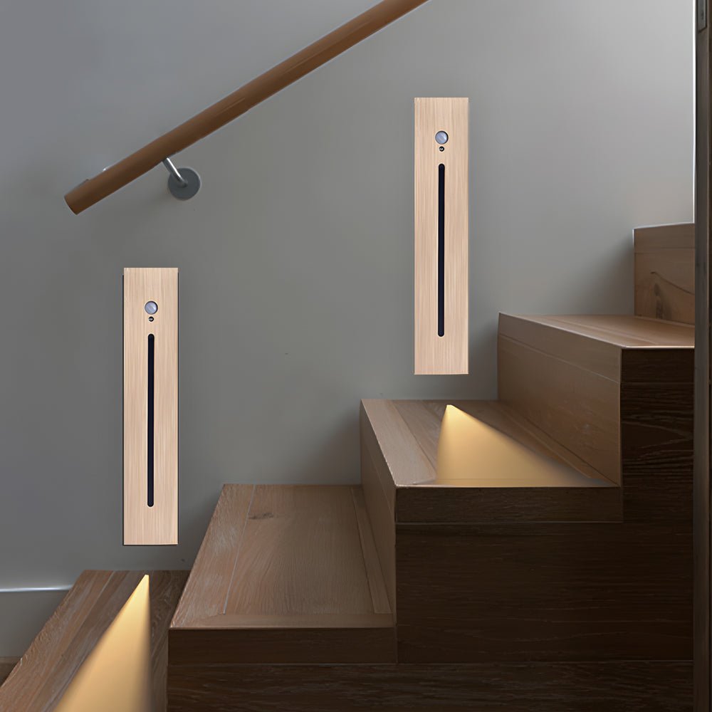 Contemporary Vertical Recessed LED Stair Light — Die-Cast Aluminum, Motion Sensor, IP44, 3W, Indoor/Outdoor