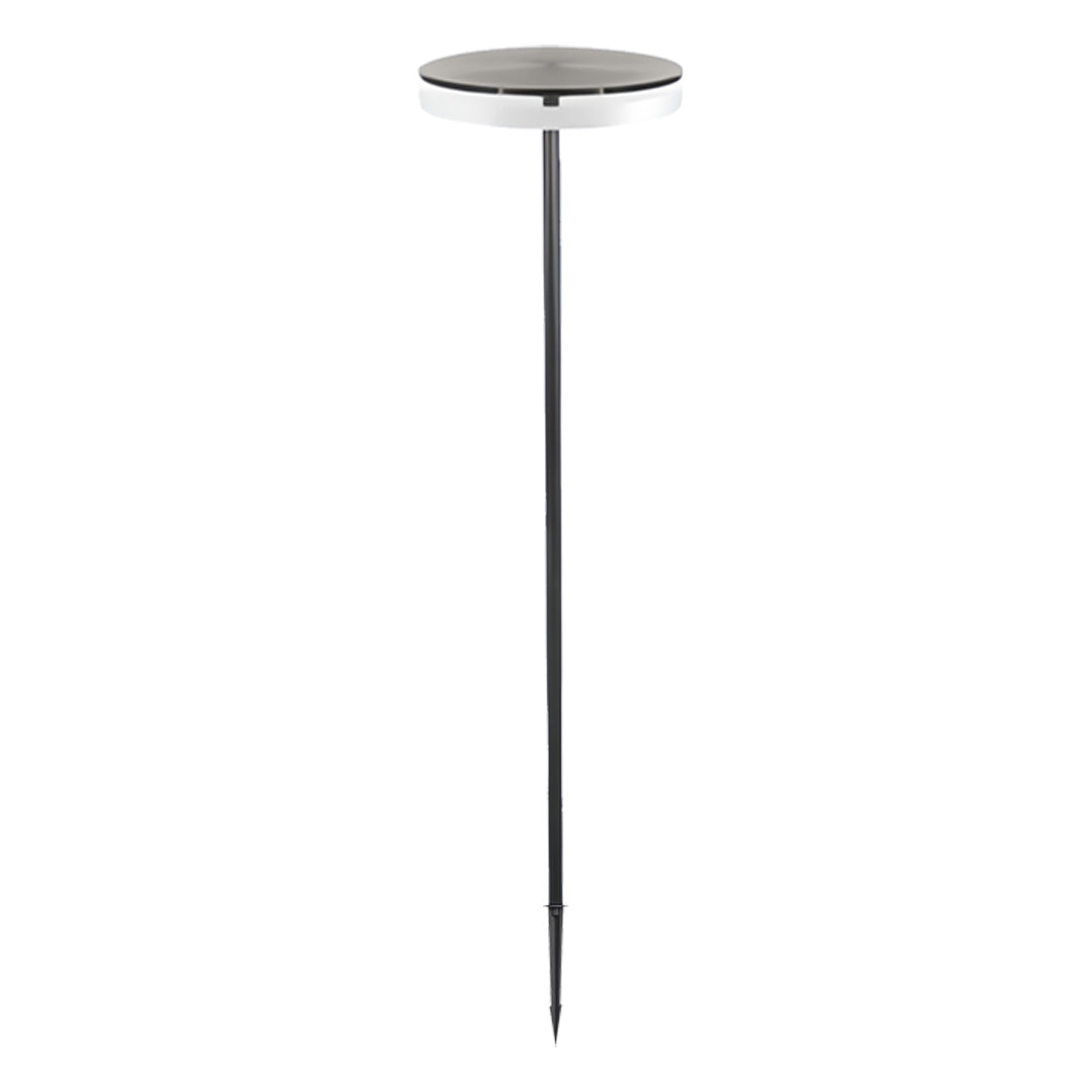 High-Pole Outdoor Path Light — Stainless Steel, Acrylic Shade, LED Warm White, IP65 Weatherproof