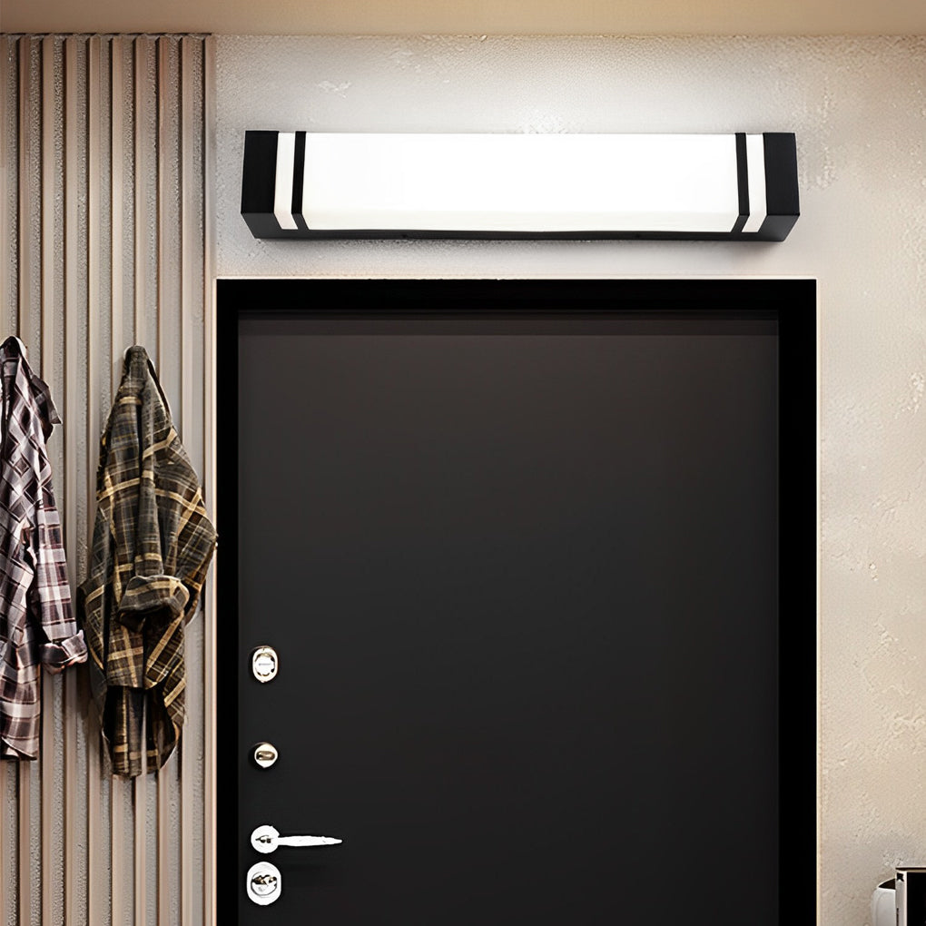 Modern Rectangular Outdoor Wall Sconce — Stainless Steel & Acrylic, LED, Dual Color Temperature, IP65, 17.7" / 23.6" / 35.4"