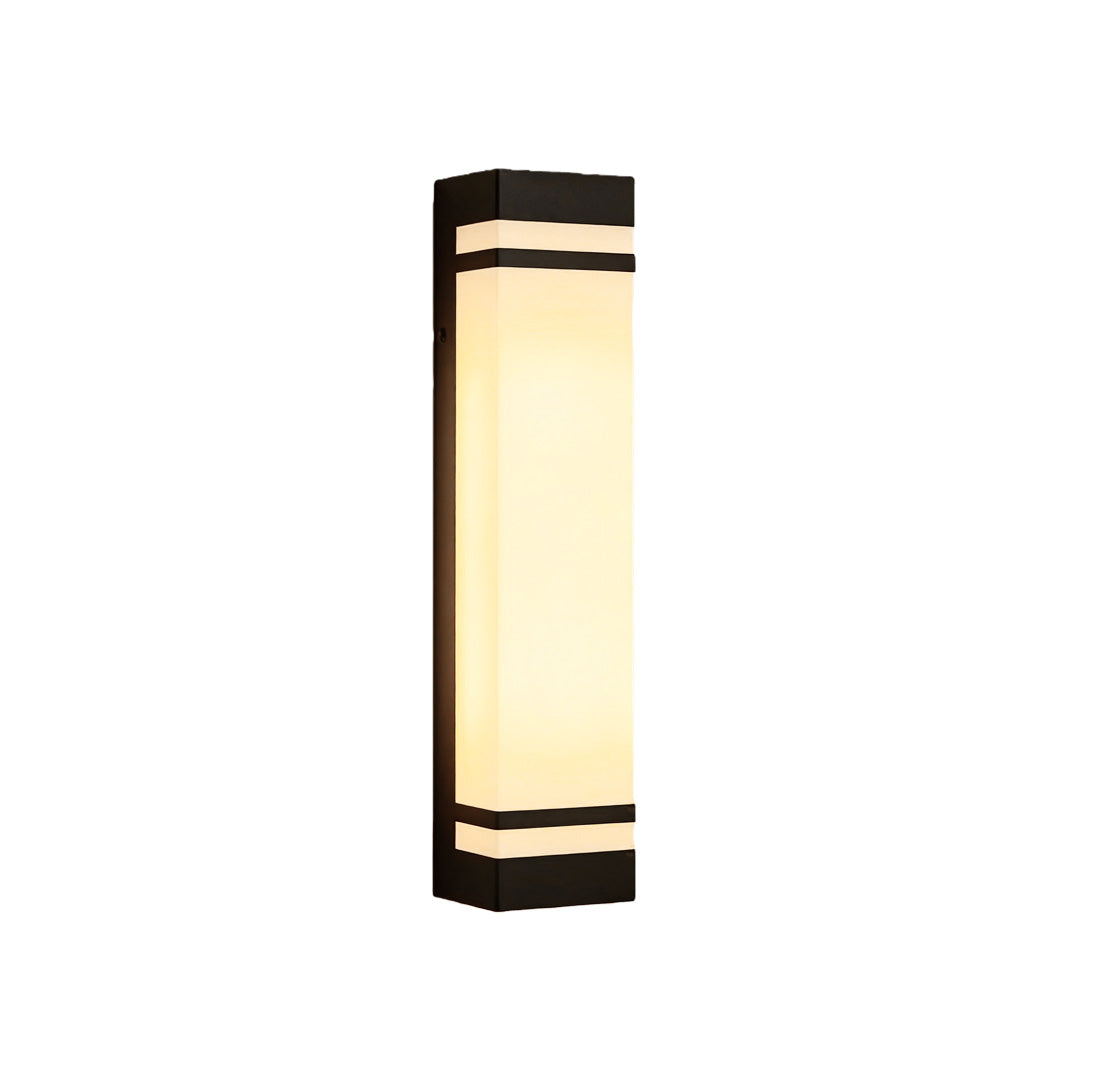 Modern Rectangular Outdoor Wall Sconce — Stainless Steel & Acrylic, LED, Dual Color Temperature, IP65, 17.7" / 23.6" / 35.4"